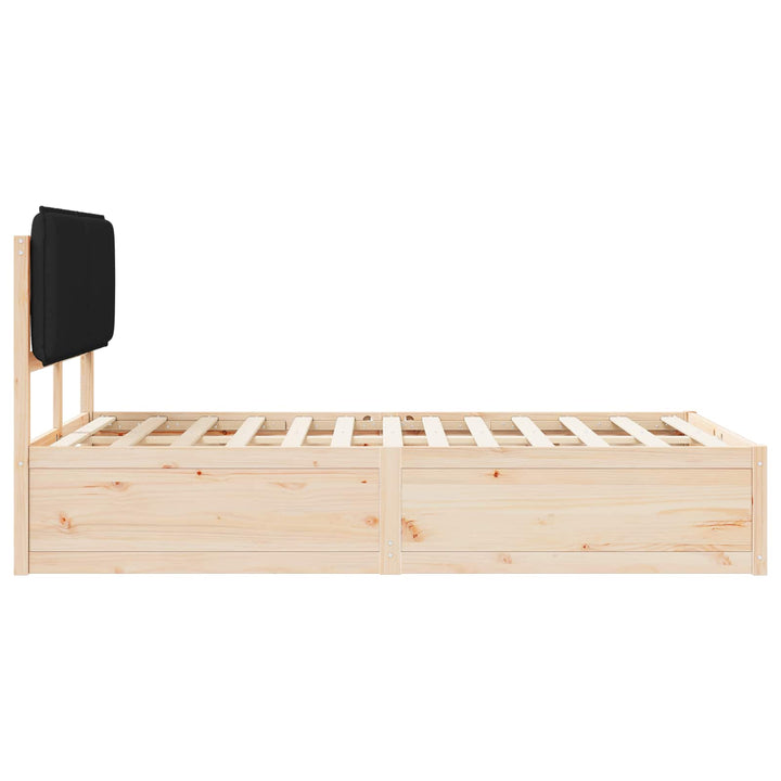 Sengestel med Polstret Hovedgavl Sort 120 x 200 cm