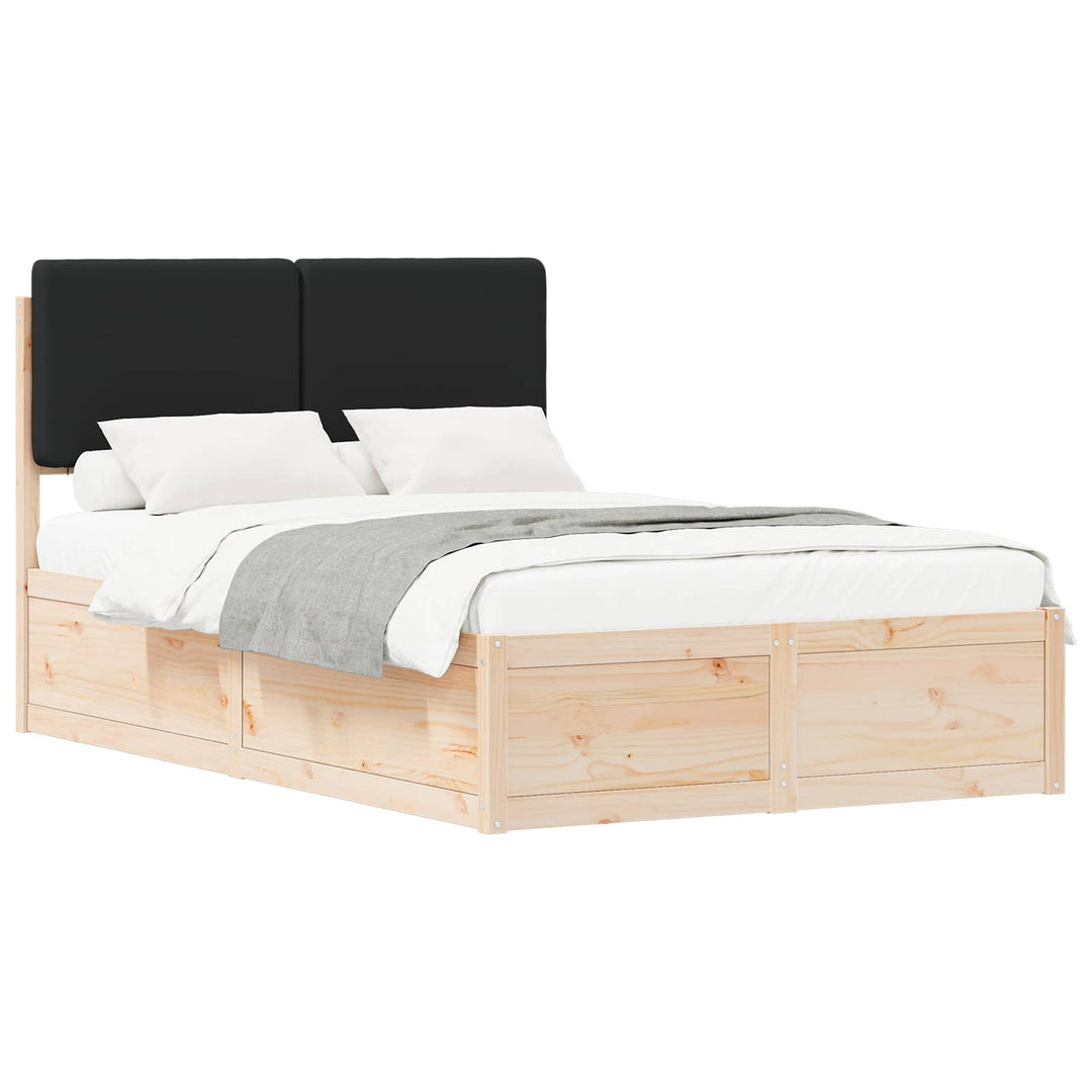 Sengestel med Polstret Hovedgavl Sort 120 x 190 cm