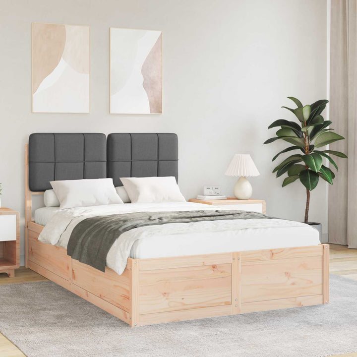 Sengestel med Polstret Hovedgavl Mørkegrå 120 x 200 cm