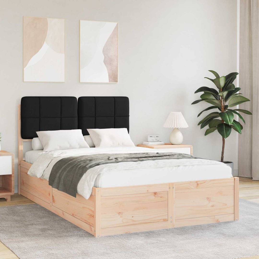 Sengestel med Polstret Hovedgavl Sort 120 x 190 cm