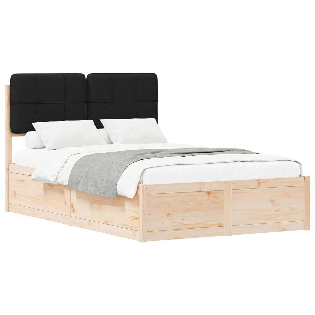 Sengestel med Polstret Hovedgavl Sort 120 x 190 cm