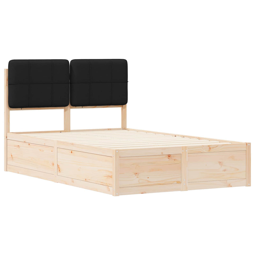 Sengestel med Polstret Hovedgavl Sort 120 x 190 cm
