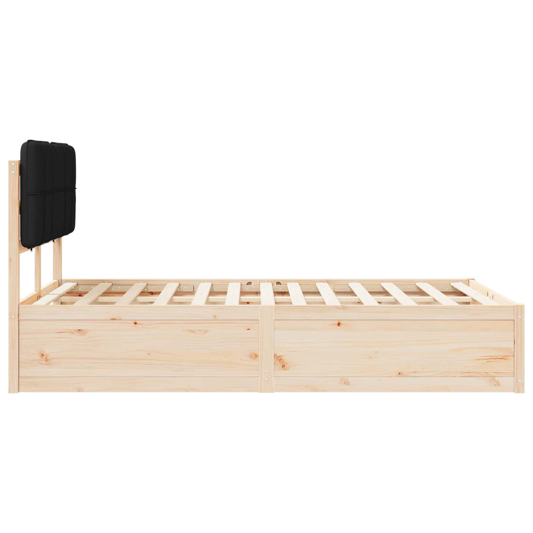 Sengestel med Polstret Hovedgavl Sort 120 x 190 cm