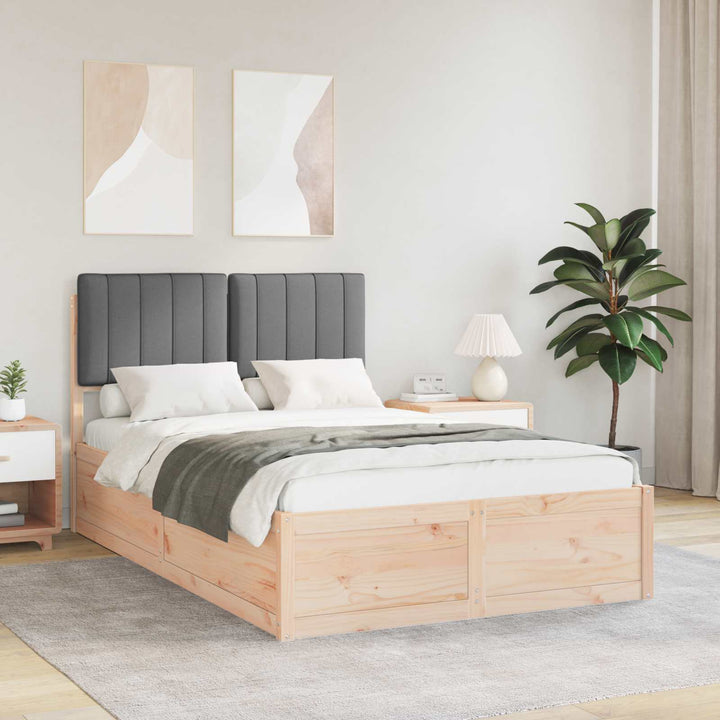Sengestel med Polstret Hovedgavl Mørkegrå 120 x 200 cm