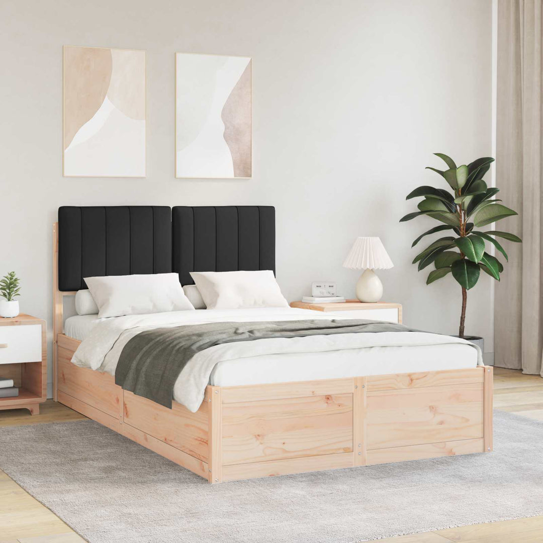 Sengestel med Polstret Hovedgavl Sort 120 x 190 cm
