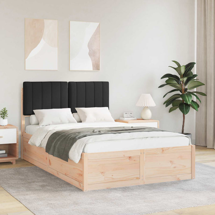 Sengestel med Polstret Hovedgavl Sort 120 x 190 cm