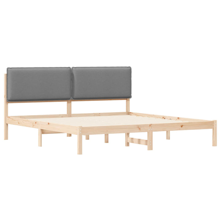 Sengestel med Polstret Hovedgavl Lysegrå 200 x 200 cm