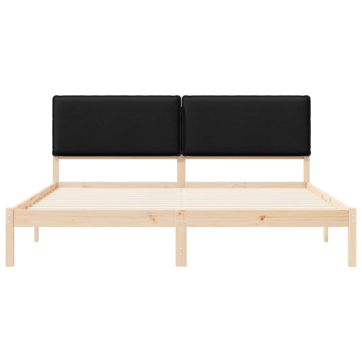 Sengestel med Polstret Hovedgavl Sort 200 x 200 cm