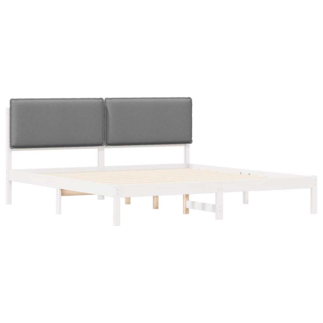 Sengestel med Polstret Hovedgavl Lysegrå 200 x 200 cm