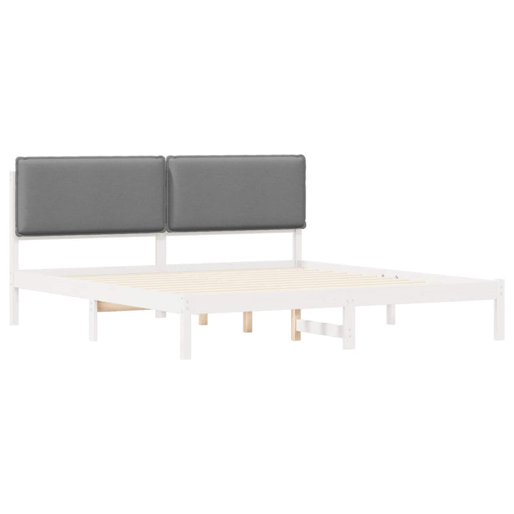 Sengestel med Polstret Hovedgavl Lysegrå 200 x 200 cm