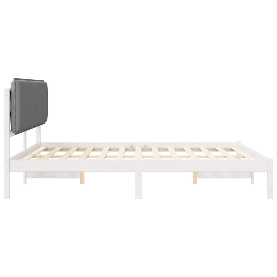 Sengestel med Polstret Hovedgavl Lysegrå 200 x 200 cm