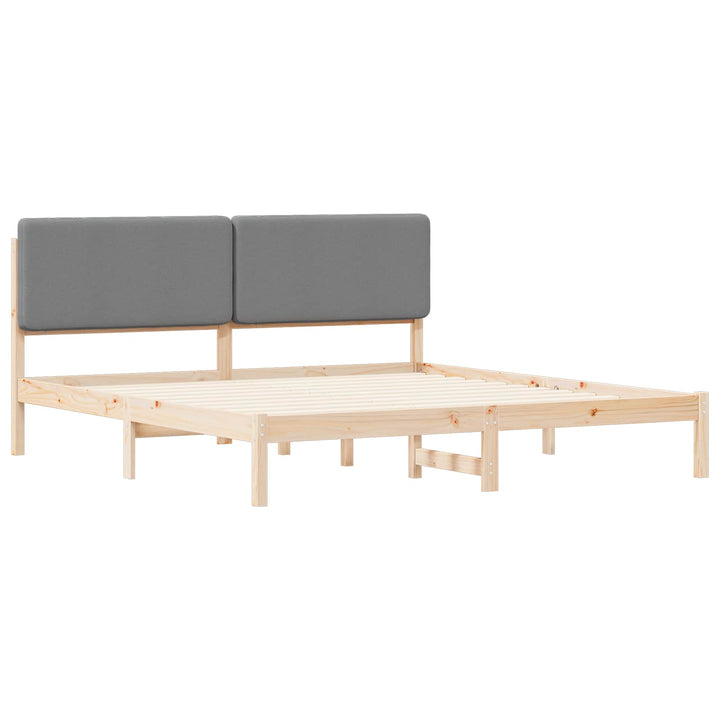 Sengestel med Polstret Hovedgavl Lysegrå 200 x 200 cm