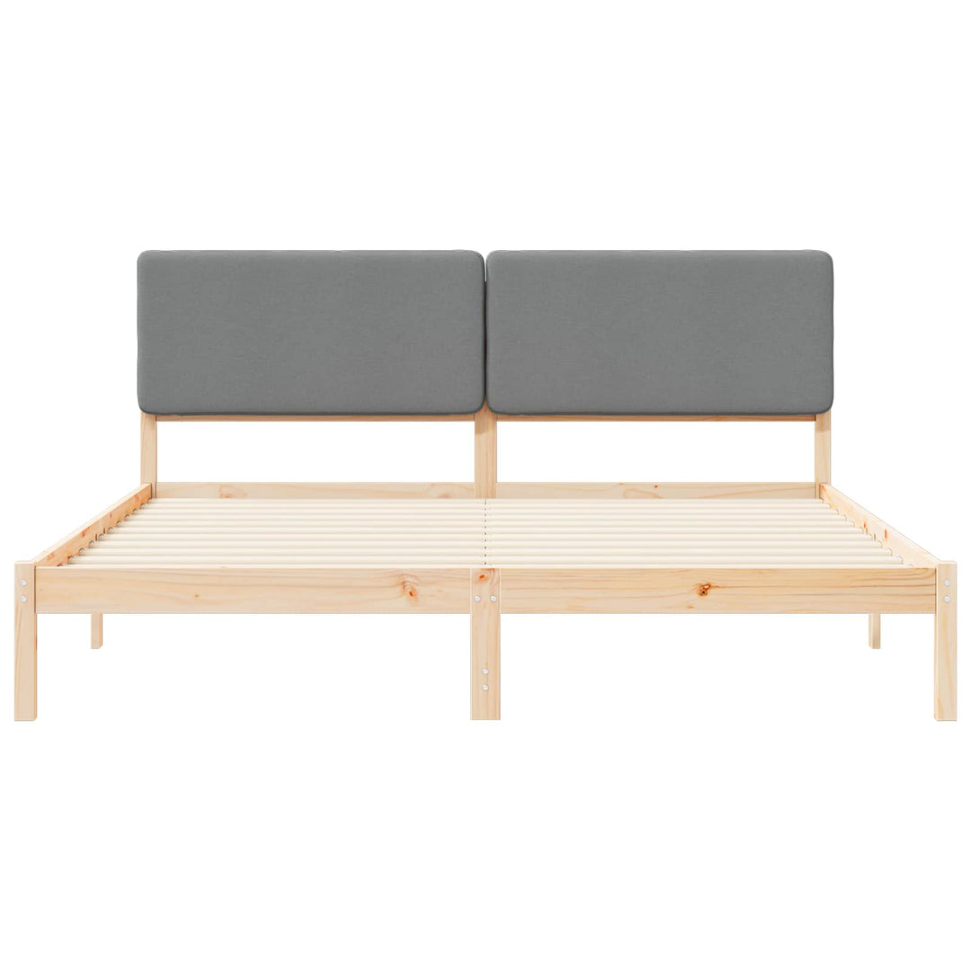 Sengestel med Polstret Hovedgavl Lysegrå 200 x 200 cm