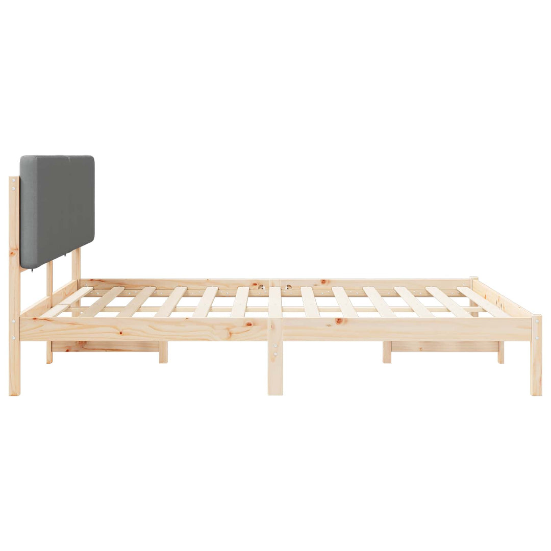 Sengestel med Polstret Hovedgavl Lysegrå 200 x 200 cm