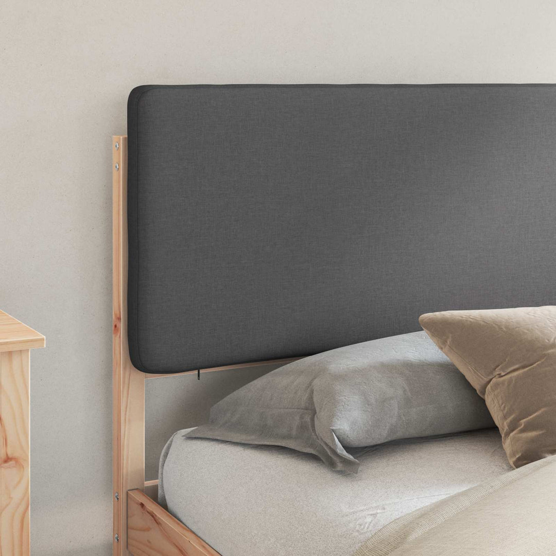 Sengestel med Polstret Hovedgavl Mørkegrå 200 x 200 cm