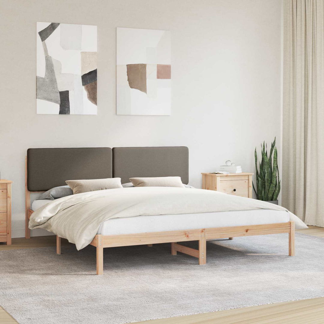 Sengestel med Polstret Hovedgavl Gråbrun 200 x 200 cm