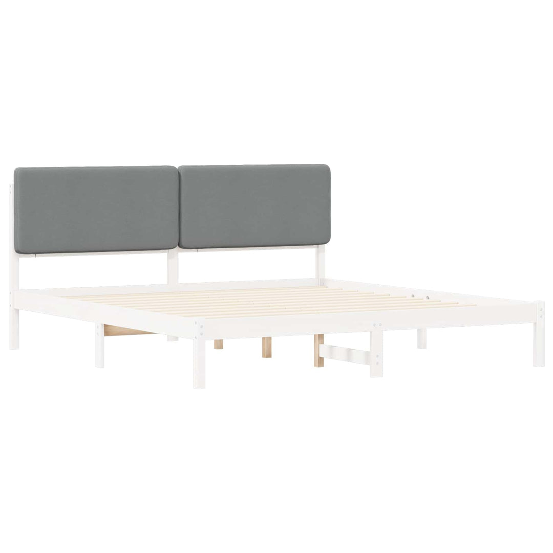 Sengestel med Polstret Hovedgavl Lysegrå 200 x 200 cm