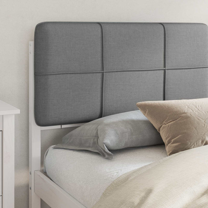 Sengestel med Polstret Hovedgavl Lysegrå 200 x 200 cm