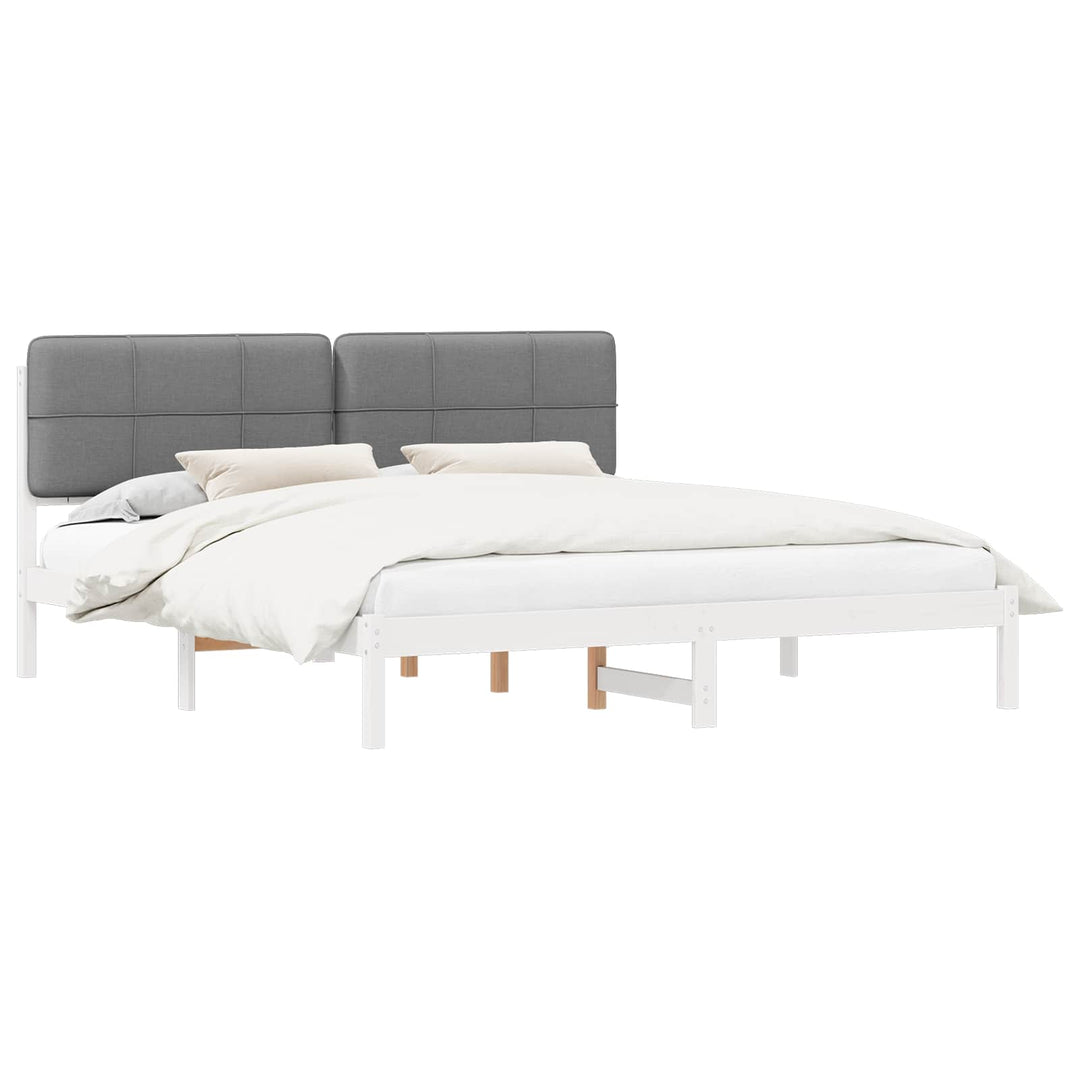 Sengestel med Polstret Hovedgavl Lysegrå 200 x 200 cm