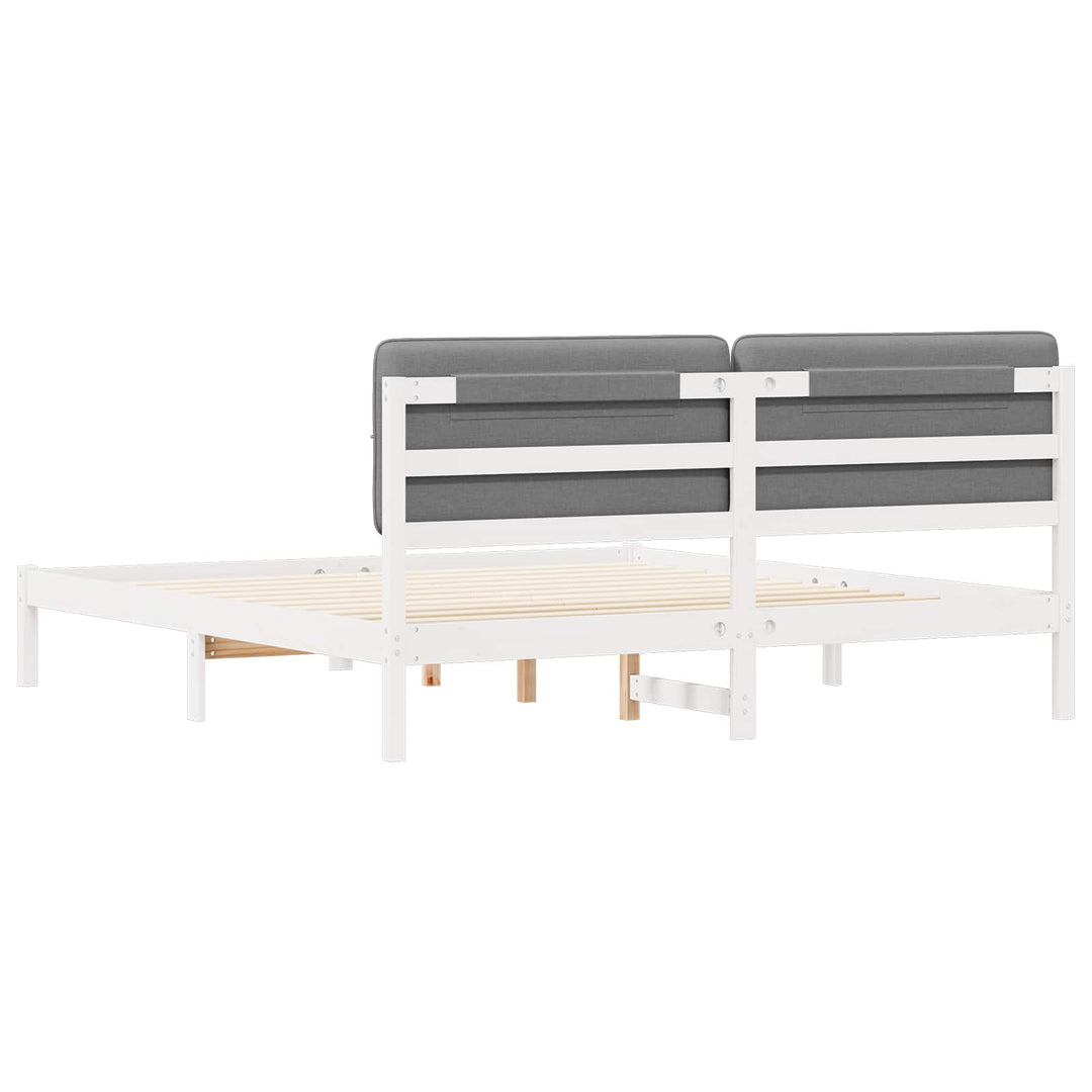 Sengestel med Polstret Hovedgavl Mørkegrå 200 x 200 cm