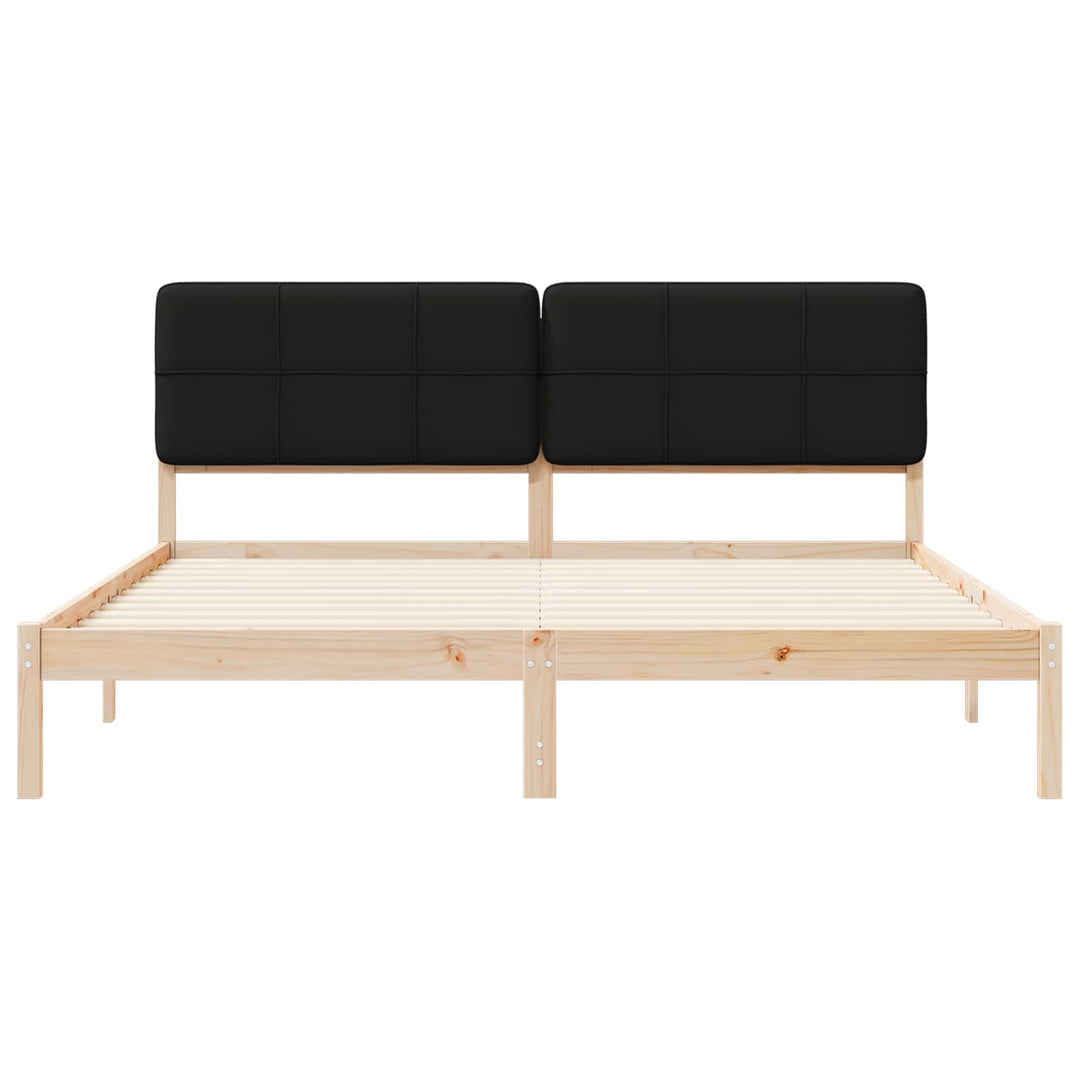 Sengestel med Polstret Hovedgavl Sort 200 x 200 cm