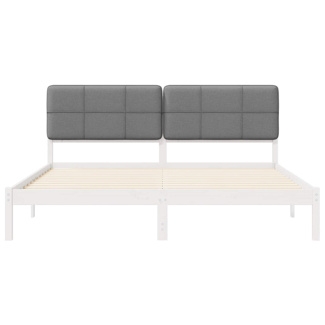 Sengestel med Polstret Hovedgavl Lysegrå 200 x 200 cm