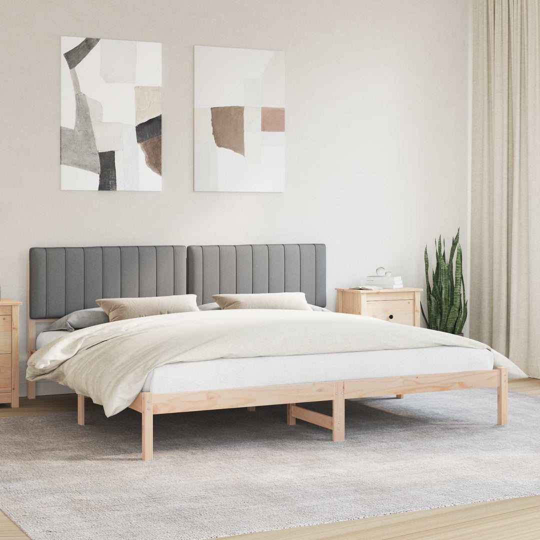 Sengestel med Polstret Hovedgavl Lysegrå 200 x 200 cm
