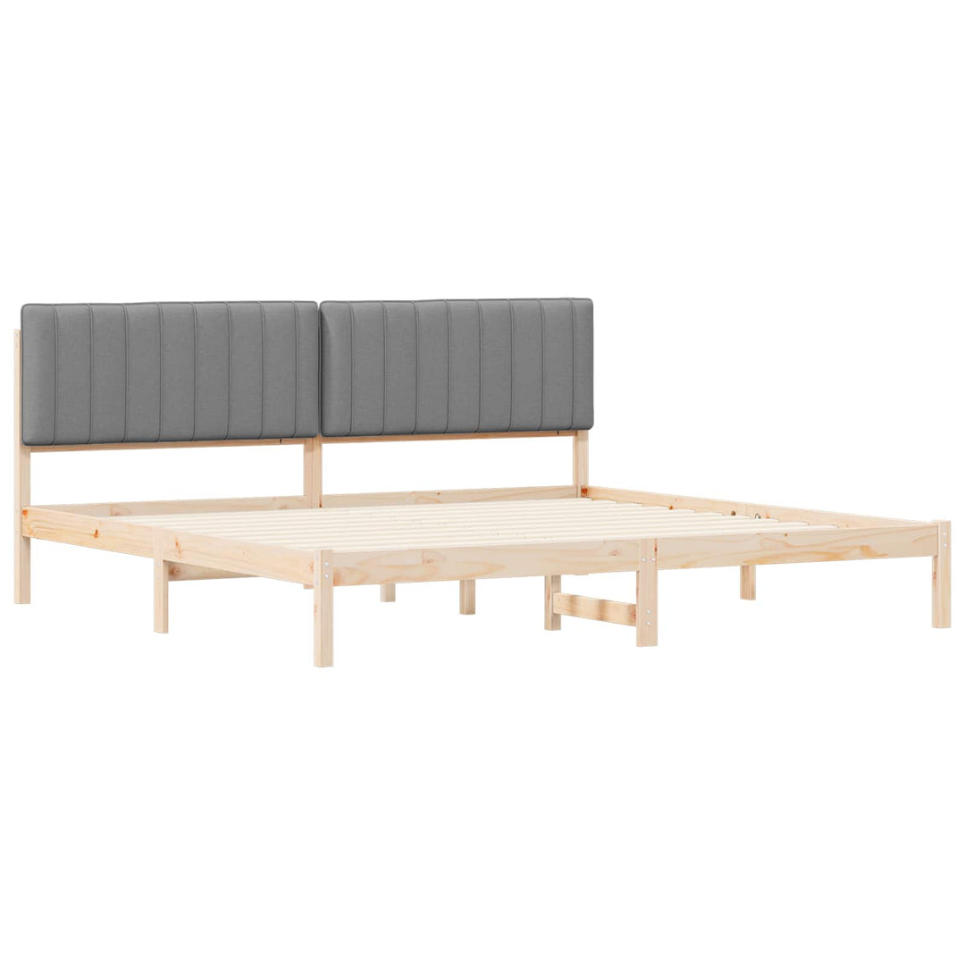 Sengestel med Polstret Hovedgavl Lysegrå 200 x 200 cm