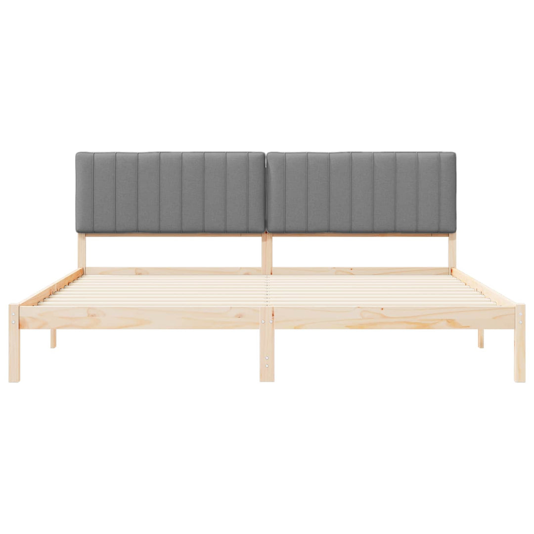 Sengestel med Polstret Hovedgavl Lysegrå 200 x 200 cm