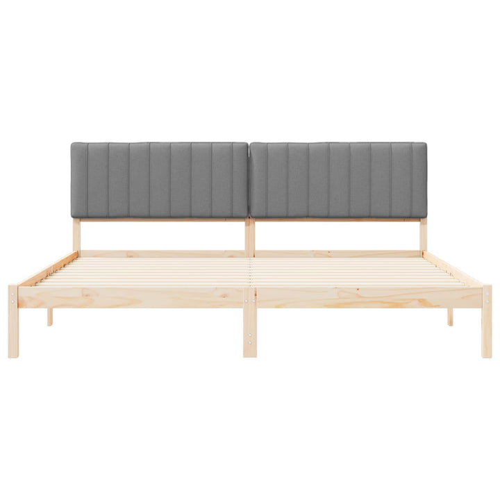 Sengestel med Polstret Hovedgavl Lysegrå 200 x 200 cm