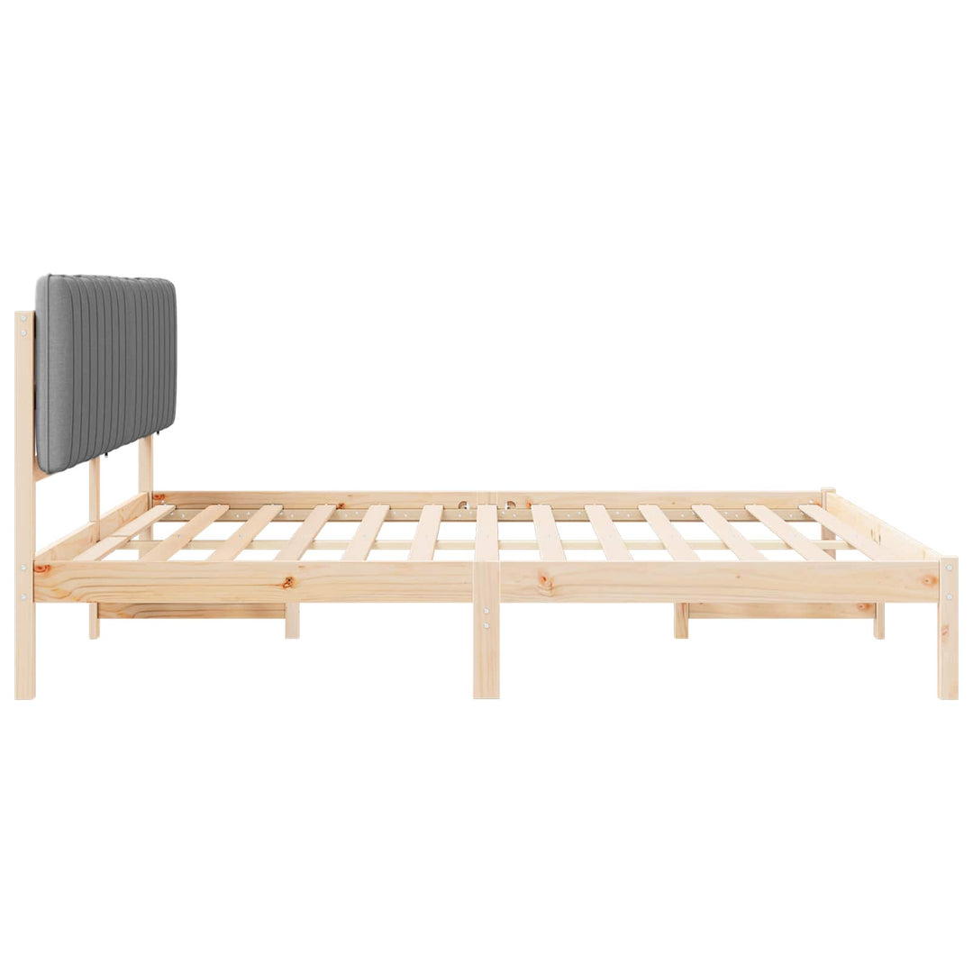 Sengestel med Polstret Hovedgavl Lysegrå 200 x 200 cm