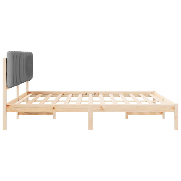 Sengestel med Polstret Hovedgavl Lysegrå 200 x 200 cm