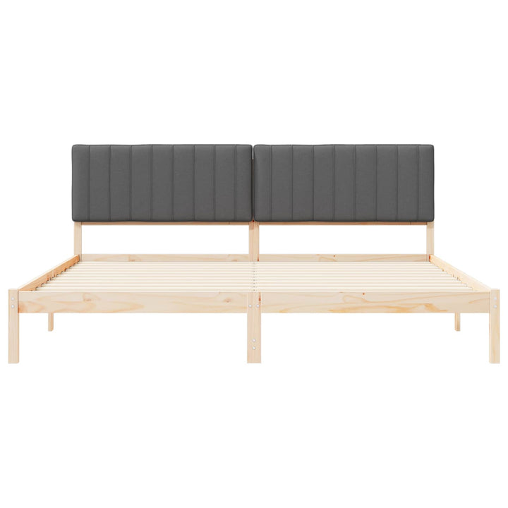 Sengestel med Polstret Hovedgavl Mørkegrå 200 x 200 cm
