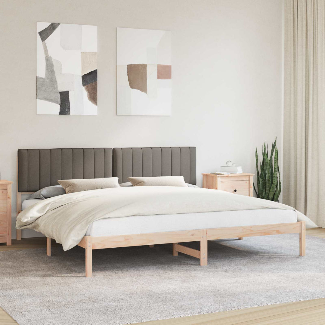 Sengestel med Polstret Hovedgavl Gråbrun 200 x 200 cm