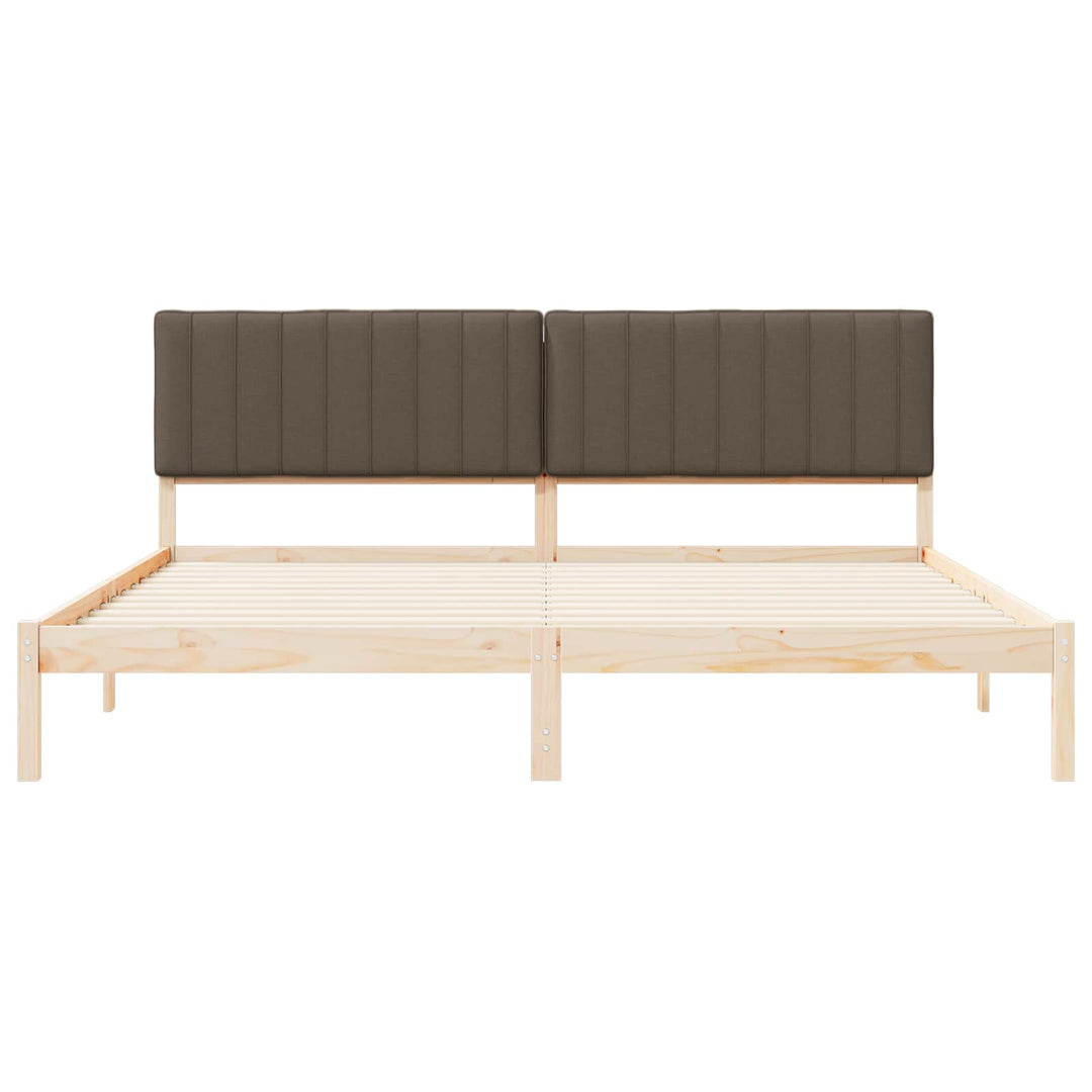 Sengestel med Polstret Hovedgavl Gråbrun 200 x 200 cm