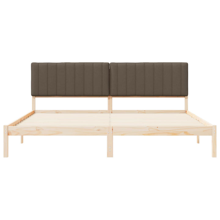 Sengestel med Polstret Hovedgavl Gråbrun 200 x 200 cm