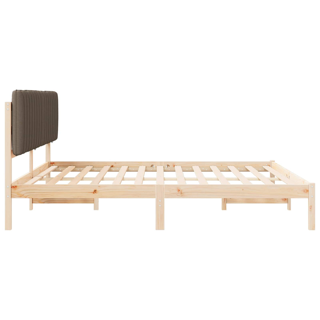 Sengestel med Polstret Hovedgavl Gråbrun 200 x 200 cm