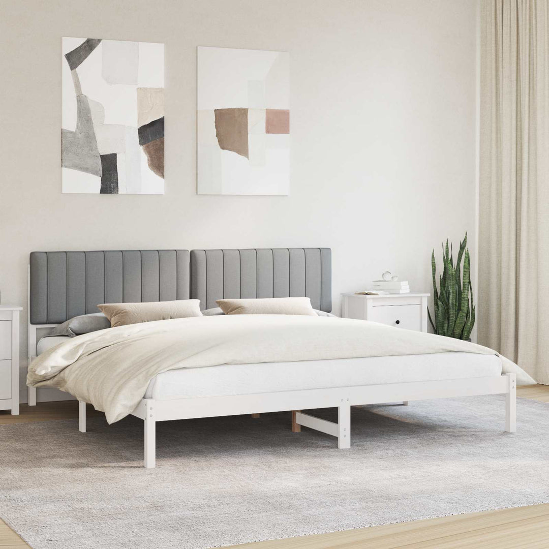 Sengestel med Polstret Hovedgavl Lysegrå 200 x 200 cm