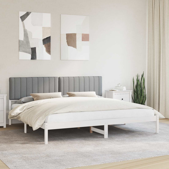 Sengestel med Polstret Hovedgavl Lysegrå 200 x 200 cm