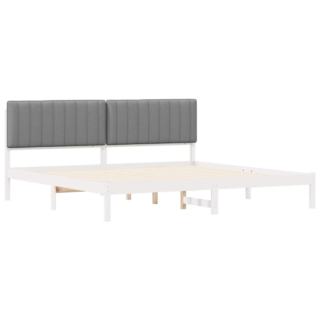 Sengestel med Polstret Hovedgavl Lysegrå 200 x 200 cm