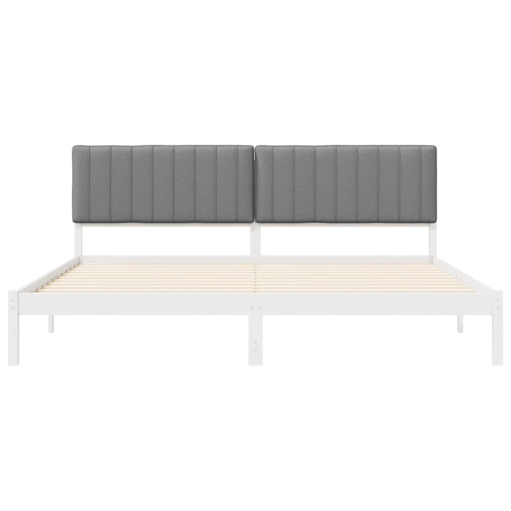 Sengestel med Polstret Hovedgavl Lysegrå 200 x 200 cm