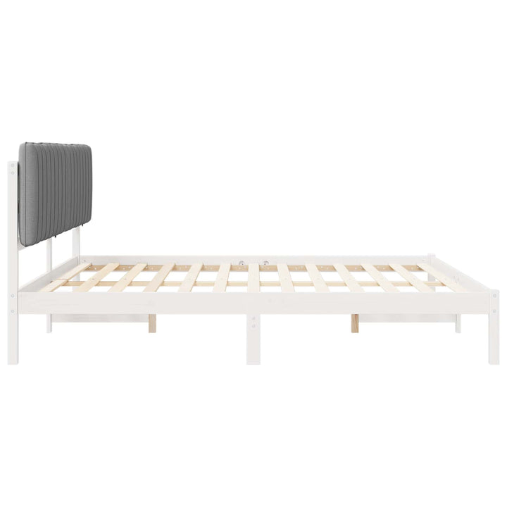 Sengestel med Polstret Hovedgavl Lysegrå 200 x 200 cm