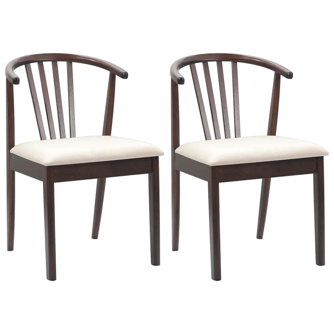 Spisestuestol 2 pcs Lys brun og lys Solid gummitræ