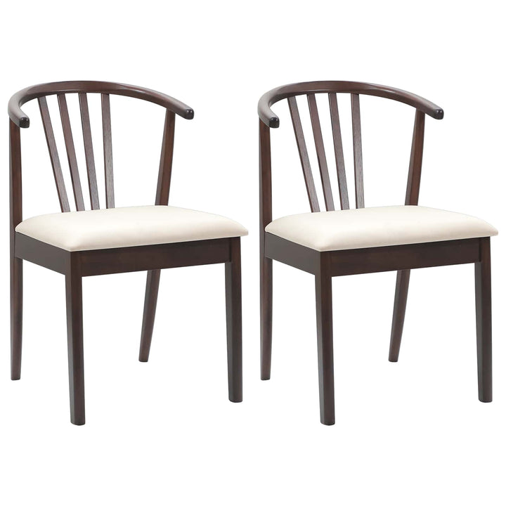 Spisestuestol 2 pcs Lys brun og lys Solid gummitræ