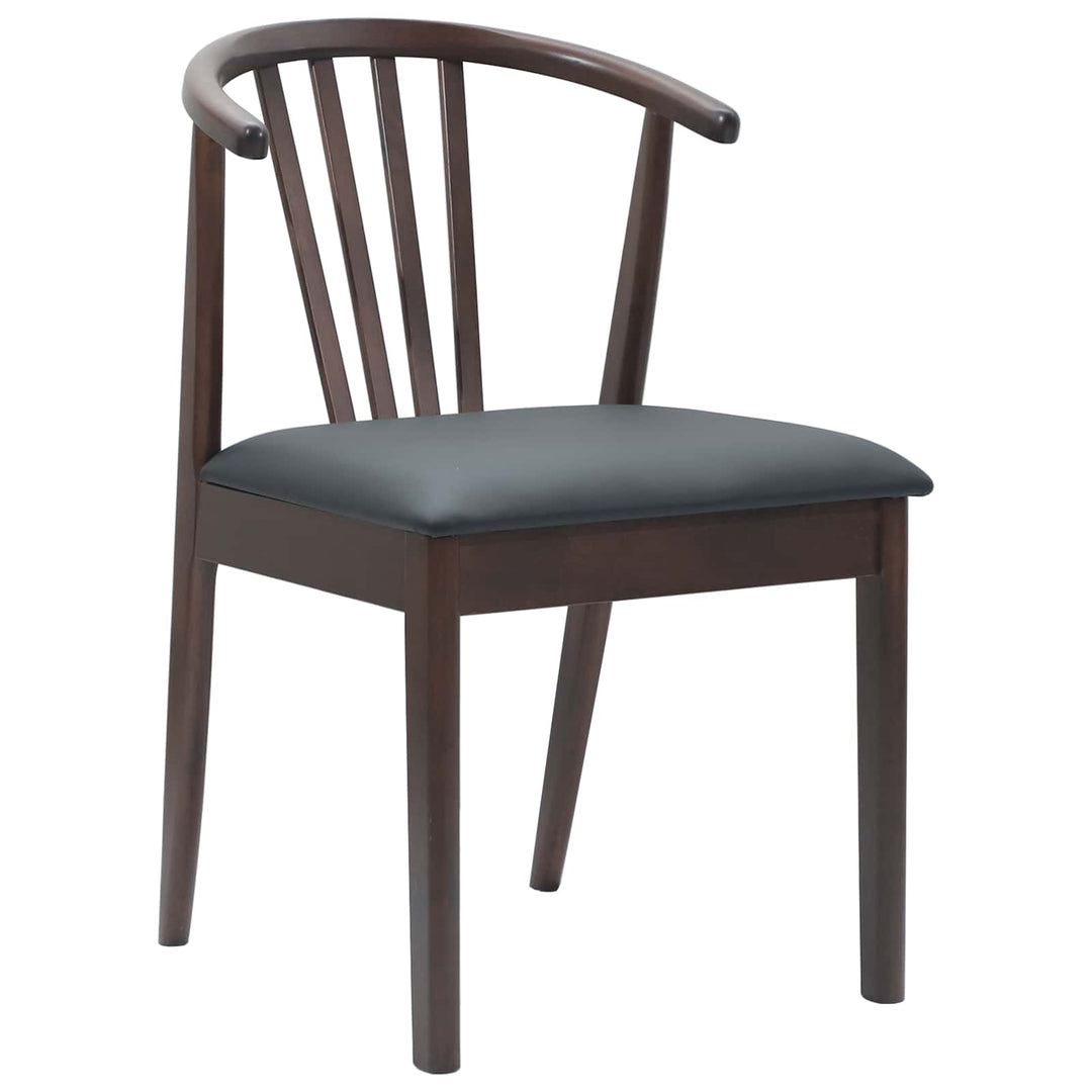 Spisestuestol 2 pcs Lys brun og sort Solid gummitræ