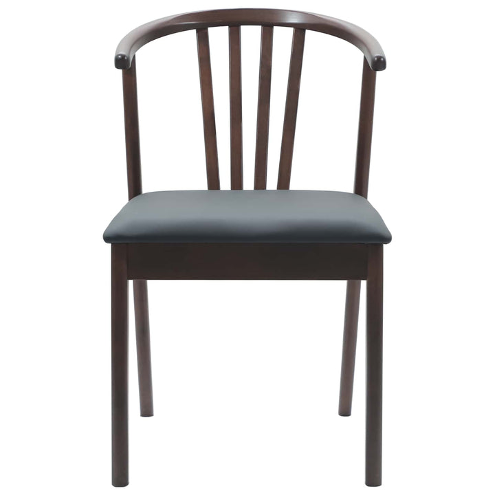Spisestuestol 2 pcs Lys brun og sort Solid gummitræ