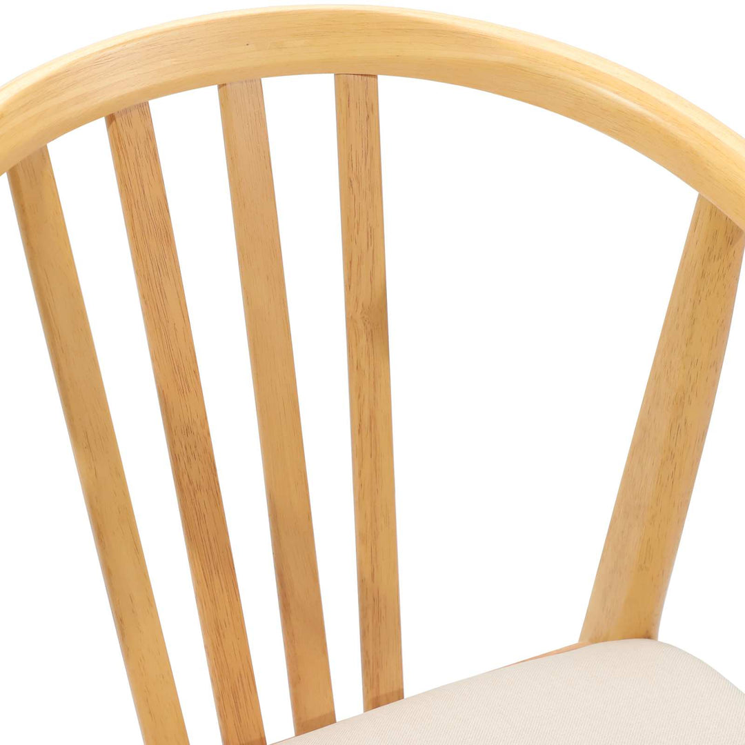 Spisestuestol 2 pcs Naturlig og lys Solid gummitræ