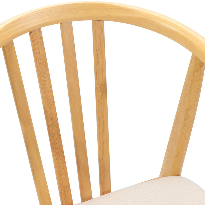 Spisestuestol 2 pcs Naturlig og lys Solid gummitræ