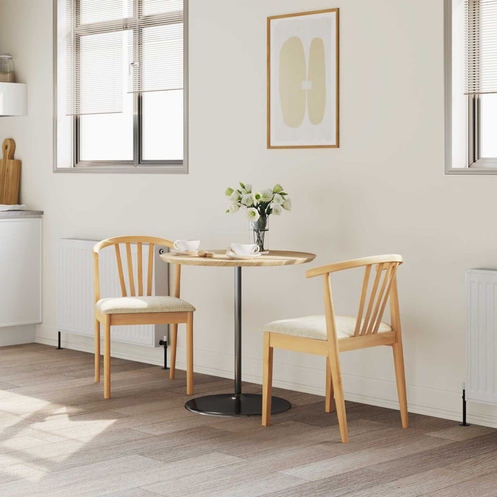 Spisestuestol 2 pcs Naturlig og lys Solid gummitræ