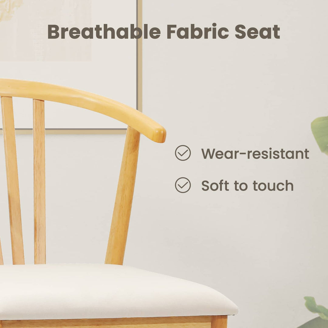 Spisestuestol 2 pcs Naturlig og lys Solid gummitræ